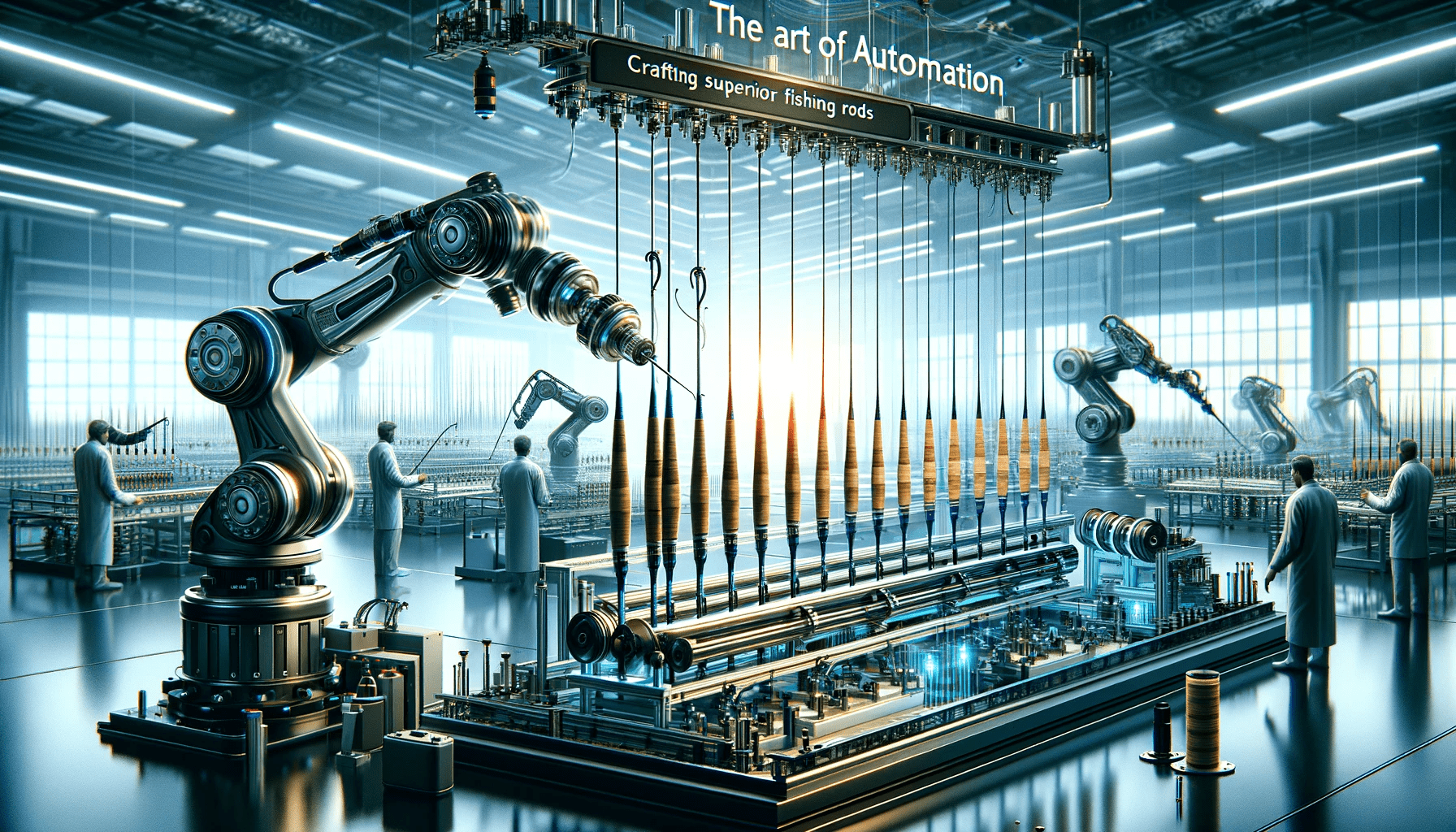 Fully Automated Fishing Rod Factory with Advanced Robotics Assembling High-Quality Cañas de Pescar